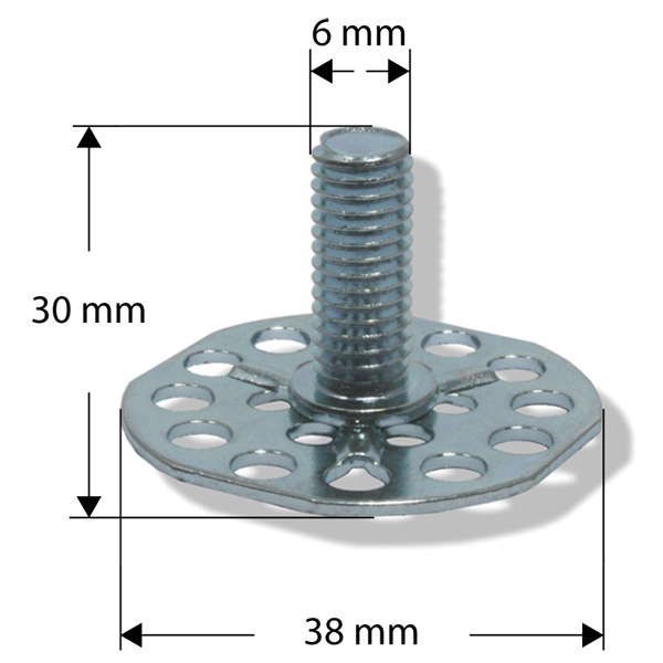 B 38 mm/M 6 x 30 mm bout