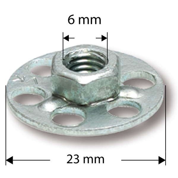 S Ø 23 mm/M 6 zeskantmoer